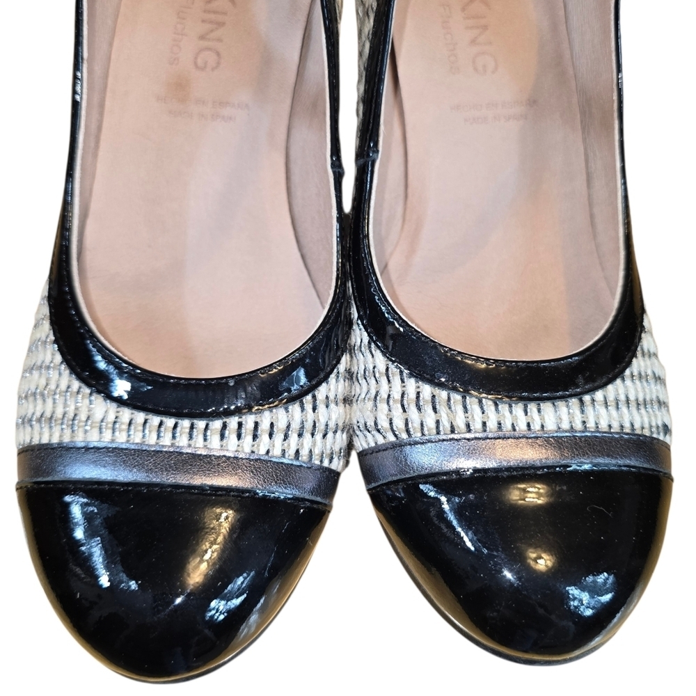 Dorking By Fluchos Rodin D8741 Mary Jane Pinup Heels Black/Anthracite Size 6.5 - Picture 5 of 13